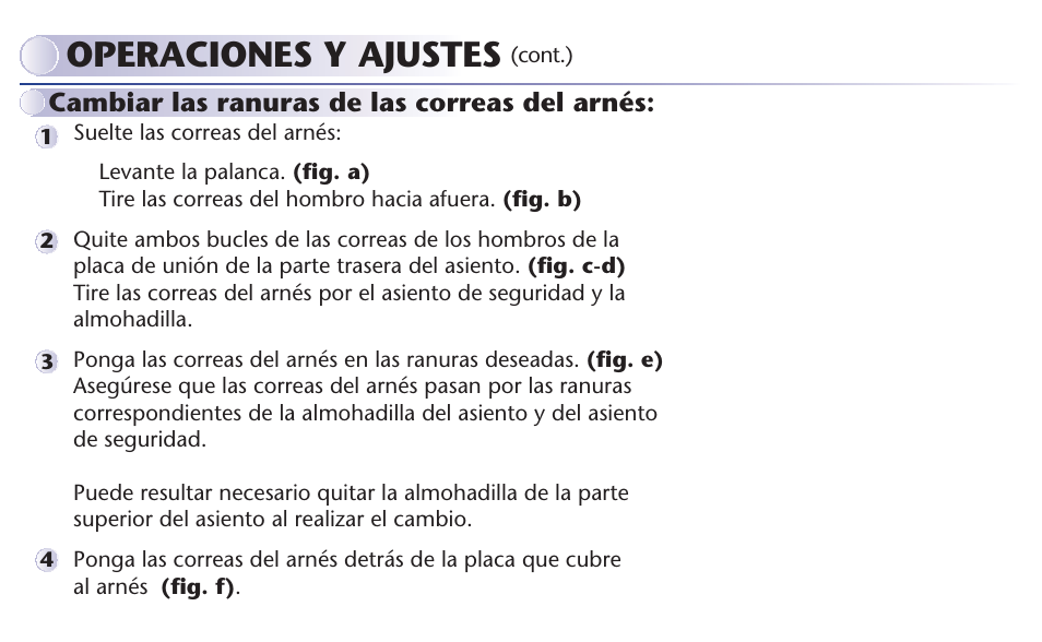 Operaciones y ajustes | Graco MY RIDE 65 User Manual | Page 84 / 104