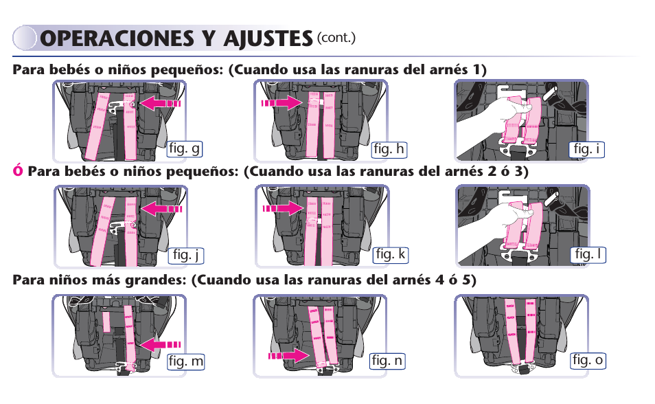 Operaciones y ajustes | Graco MY RIDE 65 User Manual | Page 87 / 104