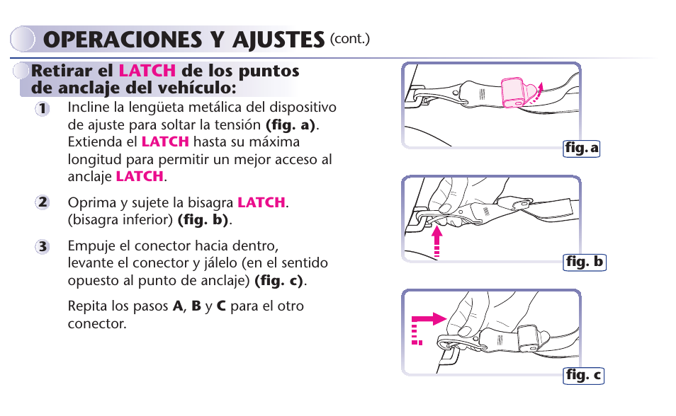 Operaciones y ajustes | Graco MY RIDE 65 User Manual | Page 88 / 104