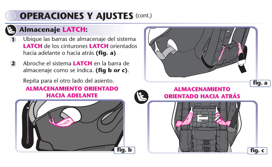 Operaciones y ajustes | Graco MY RIDE 65 User Manual | Page 89 / 104