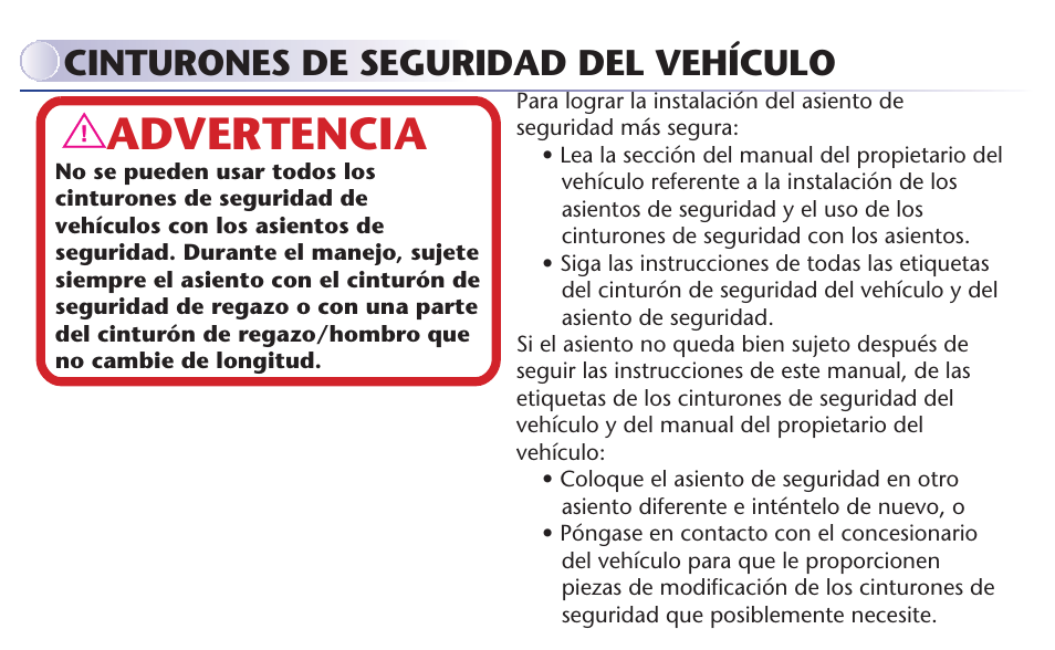 Advertencia | Graco MY RIDE 65 User Manual | Page 90 / 104