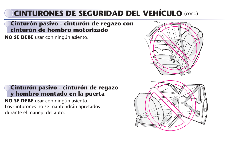 Cinturones de seguridad del vehículo | Graco MY RIDE 65 User Manual | Page 94 / 104