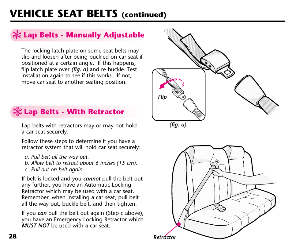 Vehicle seat belts | Graco ISPC001BA User Manual | Page 30 / 80