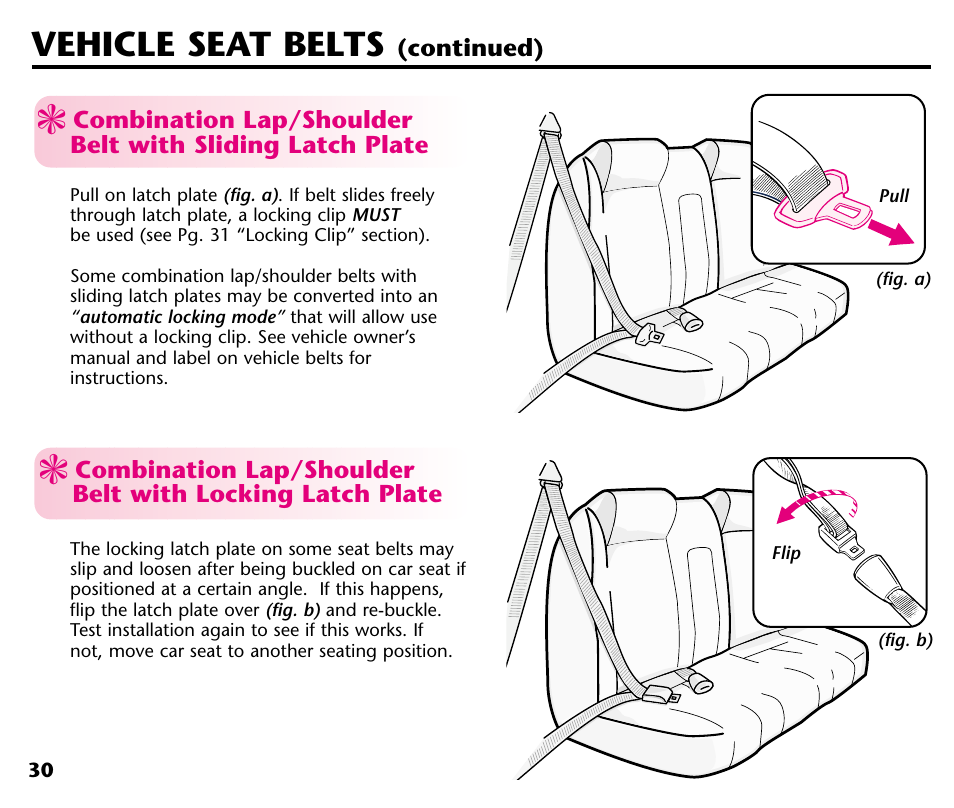 Vehicle seat belts | Graco ISPC001BA User Manual | Page 32 / 80