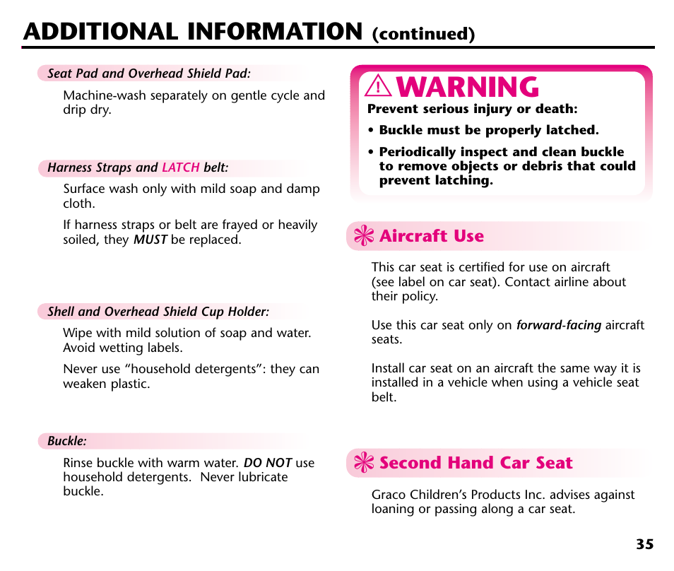 Warning, Additional information | Graco ISPC001BA User Manual | Page 37 / 80