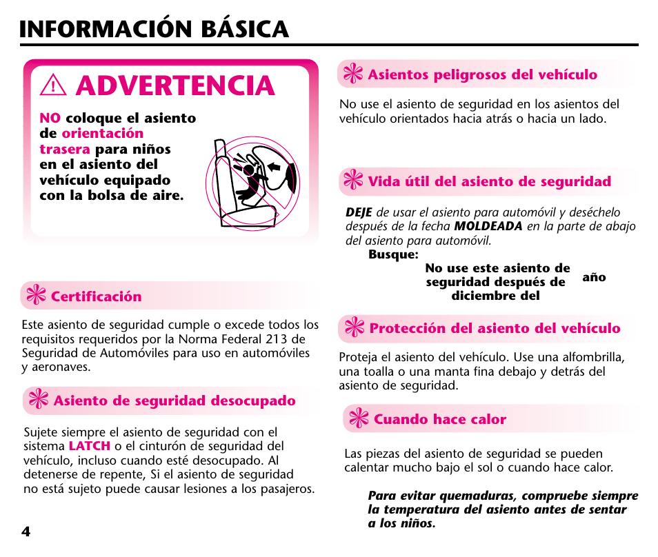 Advertencia, Información básica | Graco ISPC001BA User Manual | Page 46 / 80