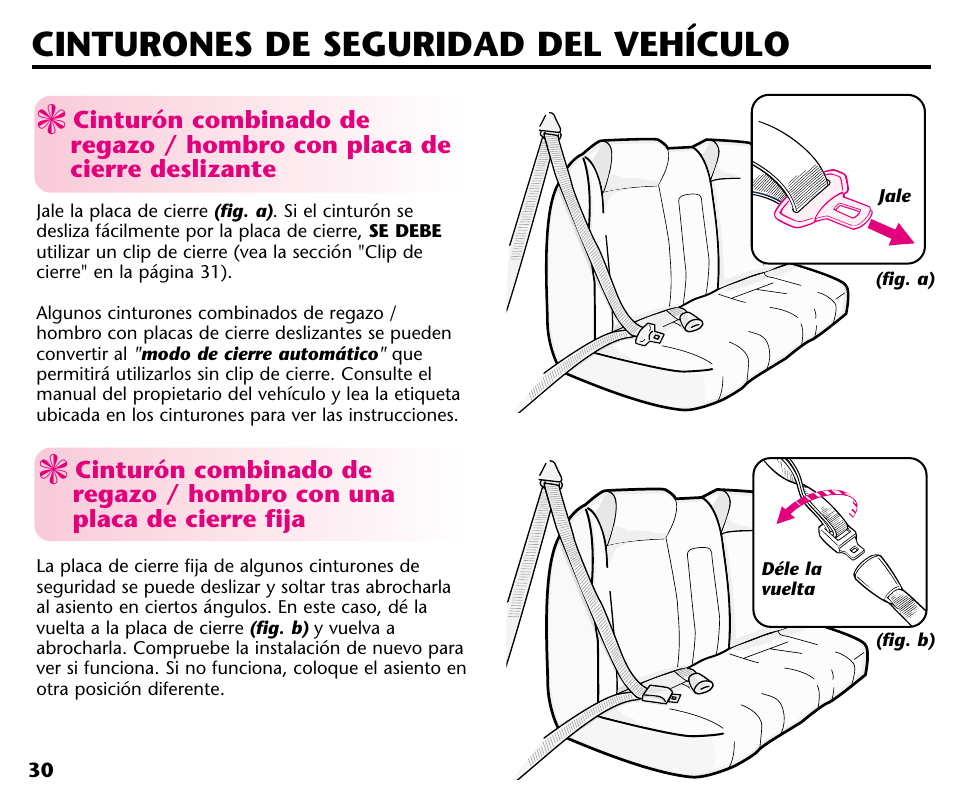 Cinturones de seguridad del vehículo | Graco ISPC001BA User Manual | Page 72 / 80