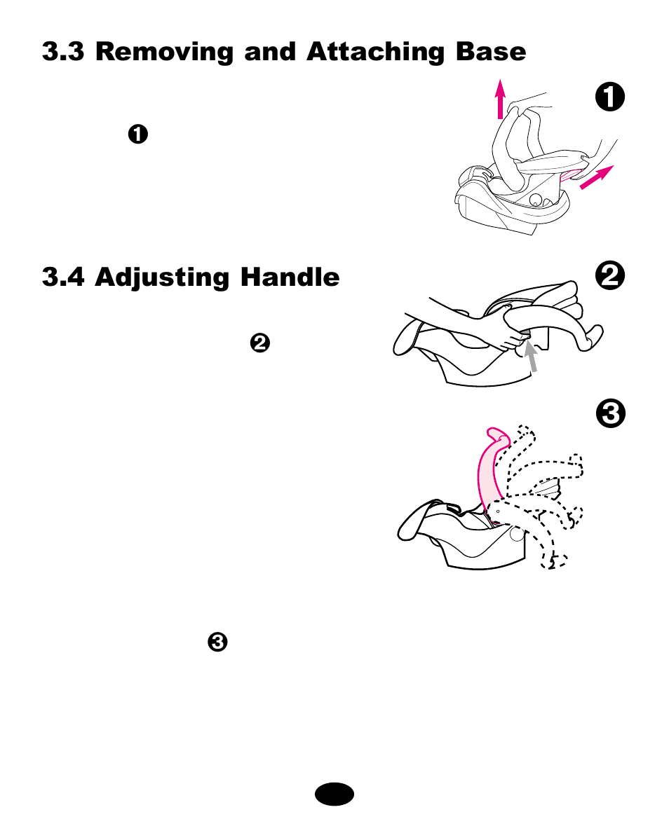 3 removing and attaching base 3.4 adjusting handle | Graco ISPC089BA User Manual | Page 13 / 90