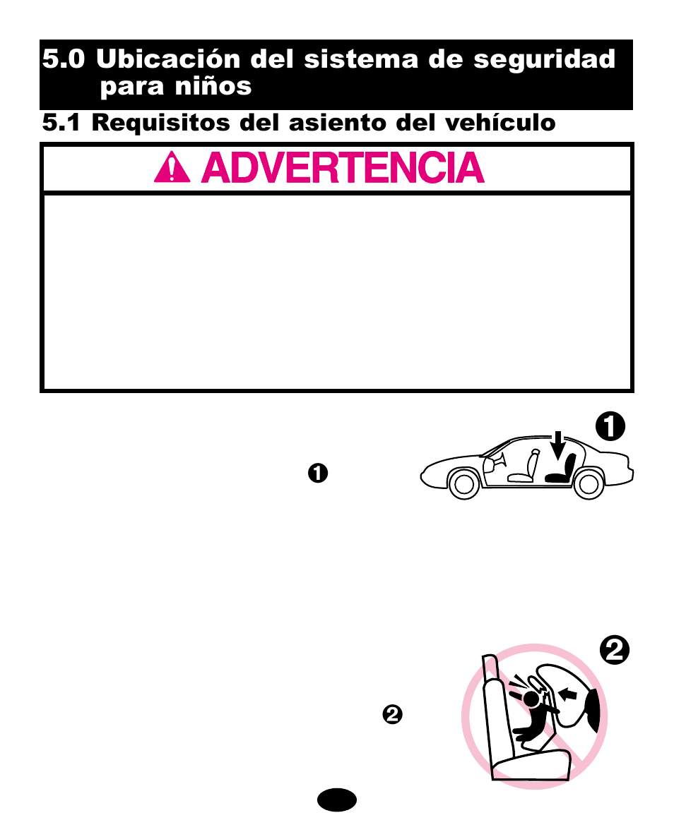 0 ubicación del sistema de seguridad para niños | Graco Infant Restraint/ Carrier User Manual | Page 58 / 80