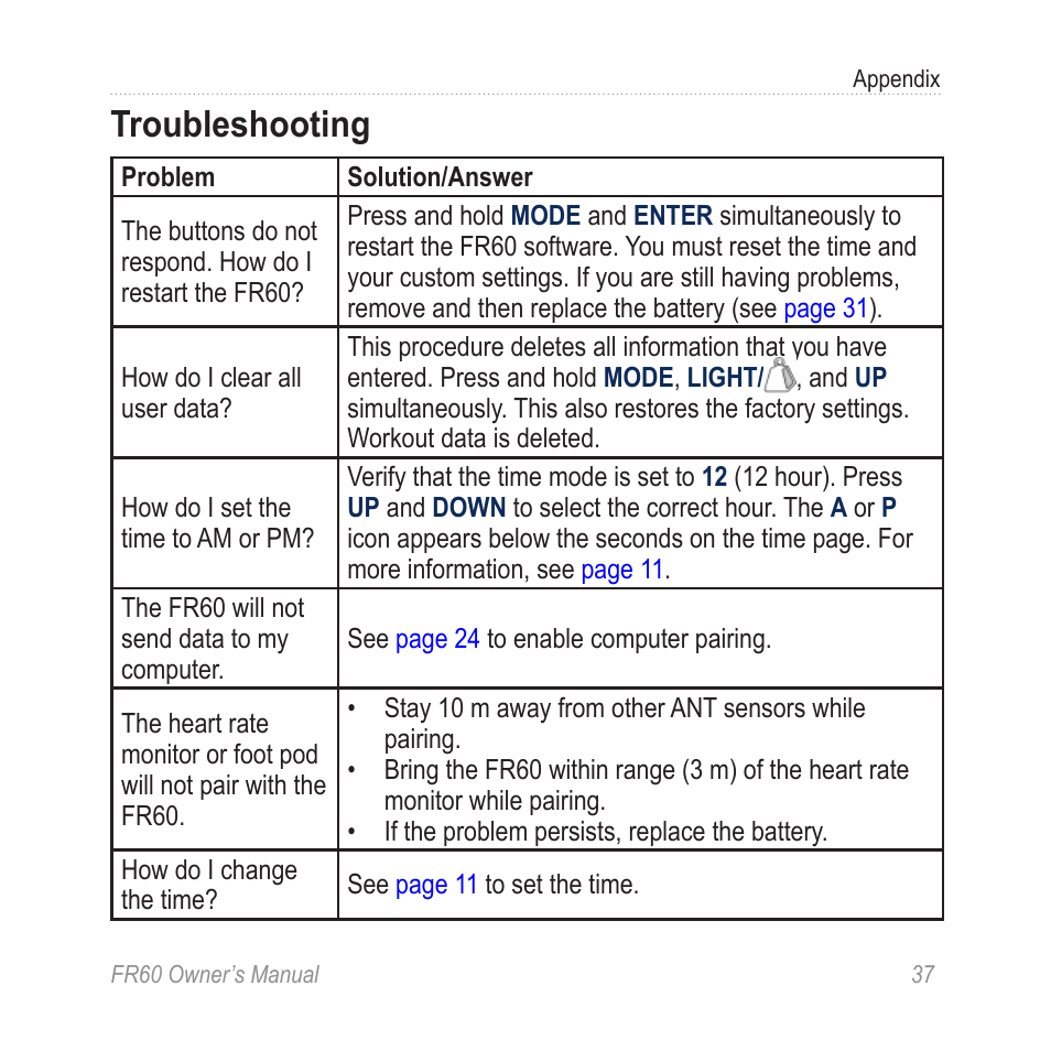 Troubleshooting | Graco FR60 User Manual | Page 43 / 48