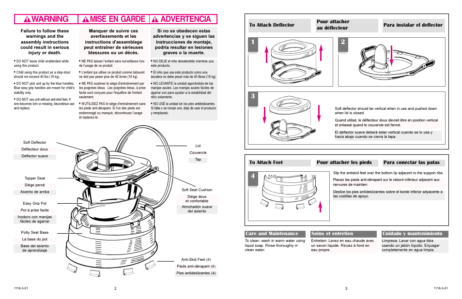 Warning advertencia mise en garde | Graco 812 User Manual | Page 2 / 4