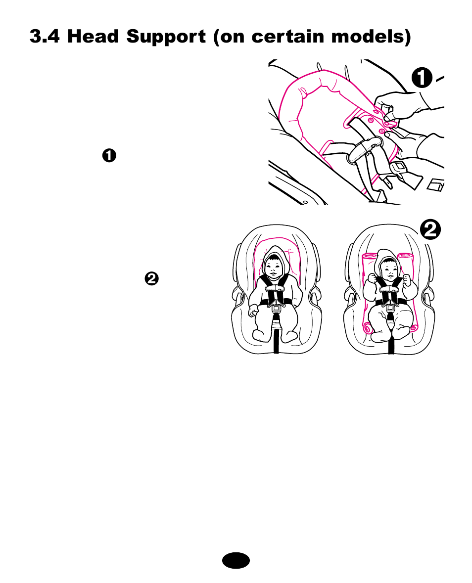 4 head support (on certain models) | Graco Infant Restraint/Carrier User Manual | Page 12 / 75