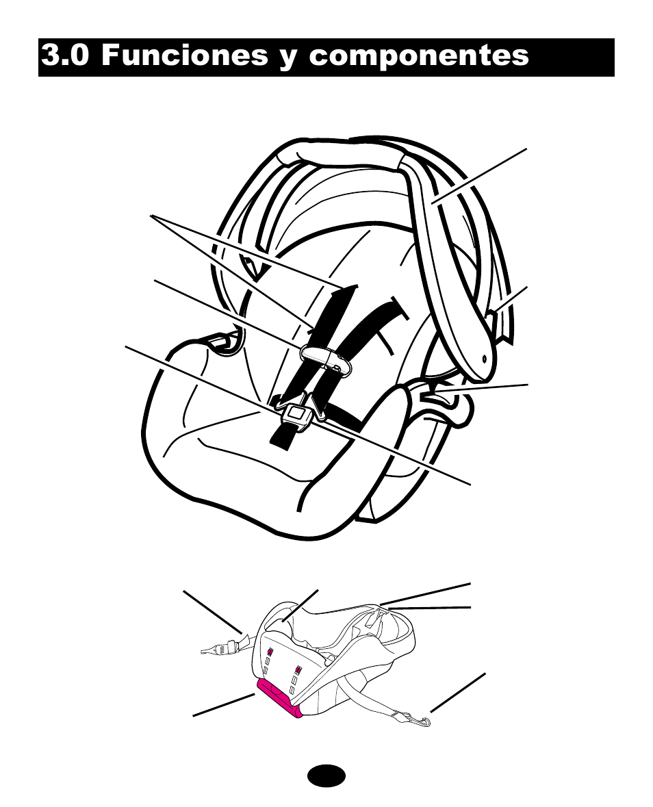 0 funciones y componentes, Vista delantera | Graco Infant Restraint/Carrier User Manual | Page 45 / 75