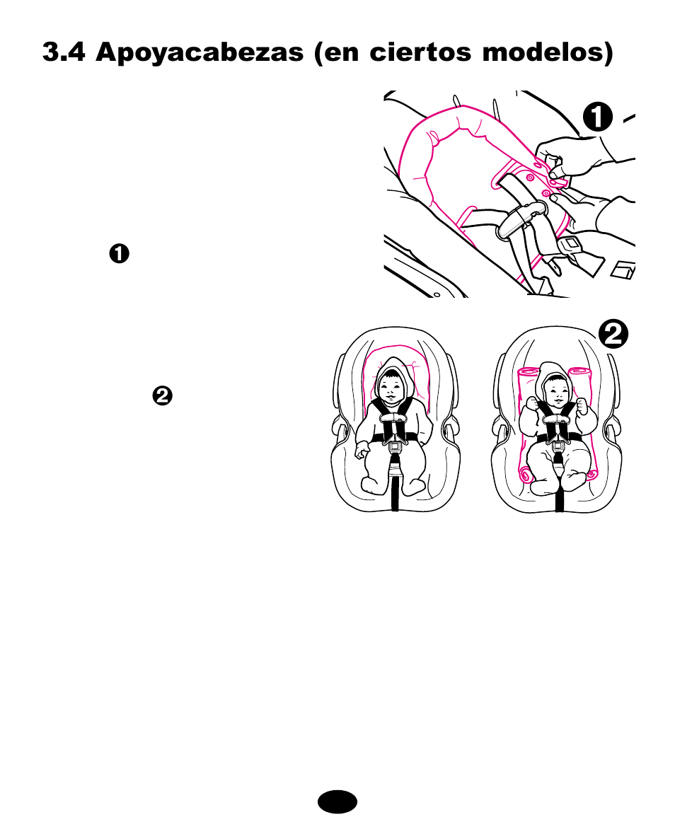 4 apoyacabezas (en ciertos modelos) | Graco Infant Restraint/Carrier User Manual | Page 49 / 75