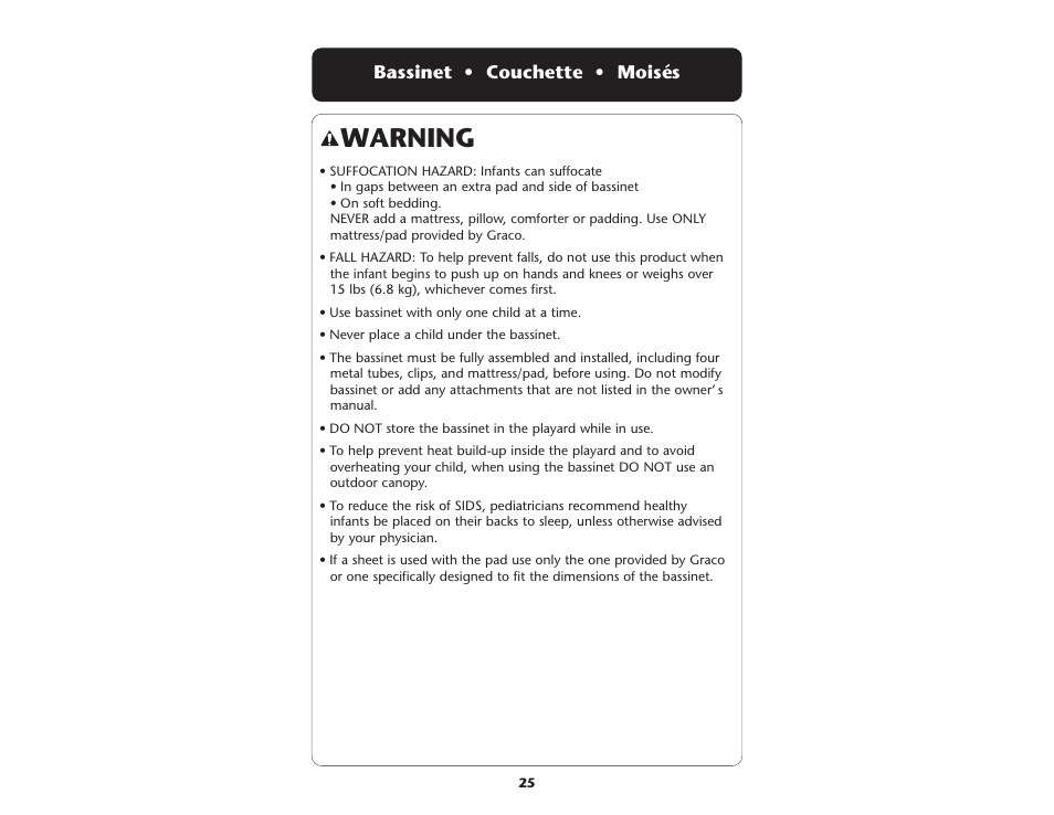 Warning | Graco ISPP064AC User Manual | Page 25 / 44