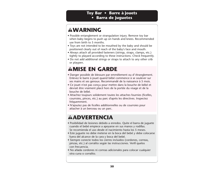 Advertencia, Mise en garde, Warning | Graco ISPP064AC User Manual | Page 30 / 44