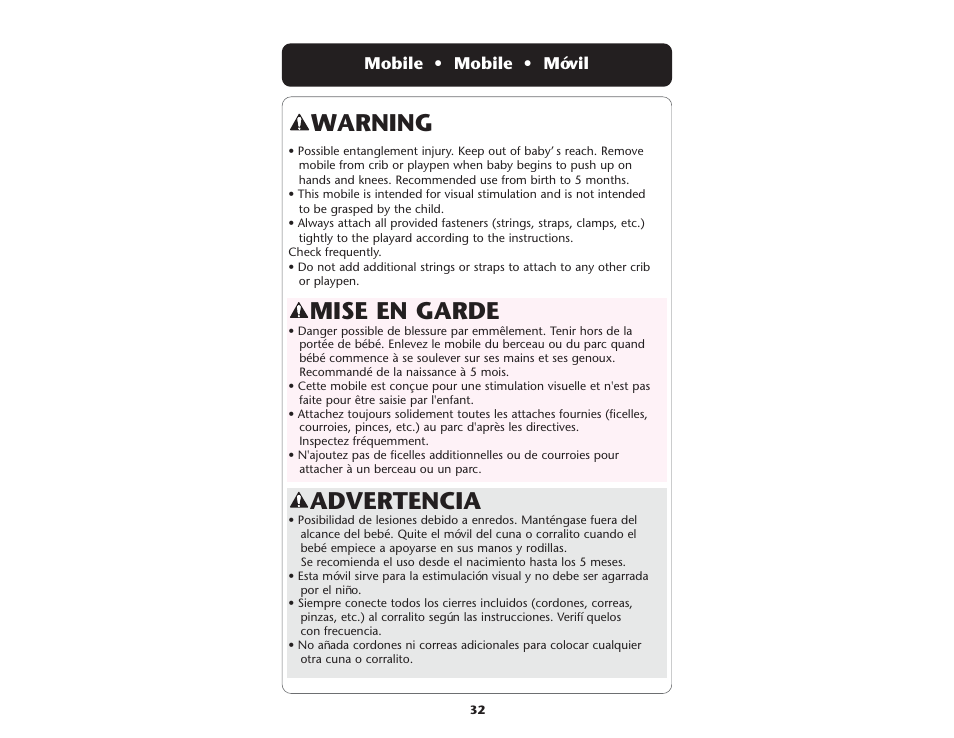 Advertencia, Mise en garde, Warning | Graco ISPP064AC User Manual | Page 32 / 44