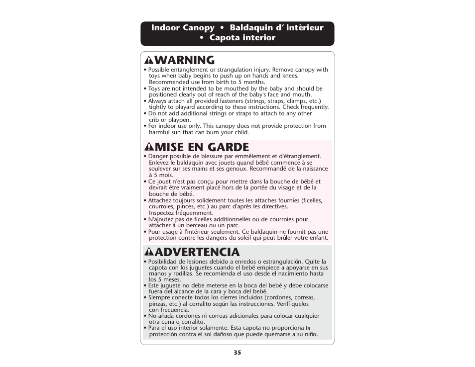 Advertencia, Mise en garde, Warning | Graco ISPP064AC User Manual | Page 35 / 44
