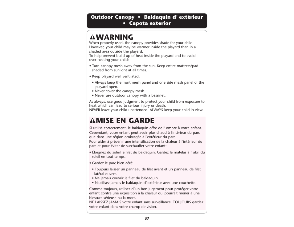 Mise en garde, Warning | Graco ISPP064AC User Manual | Page 37 / 44