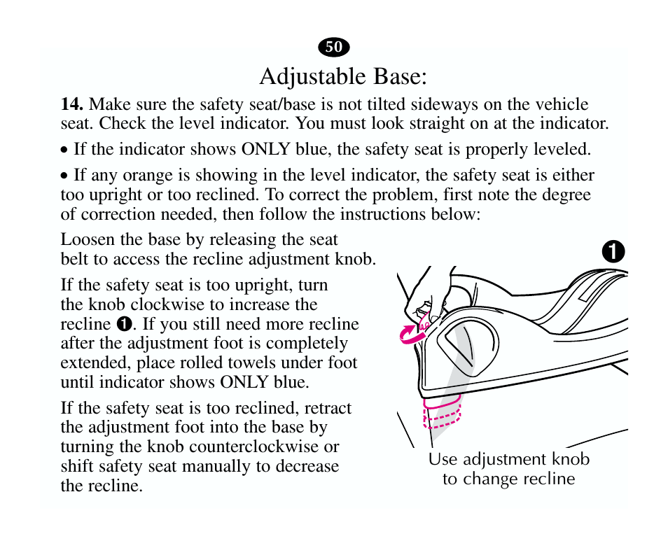Adjustable base | Graco 13785-7-00 User Manual | Page 54 / 66