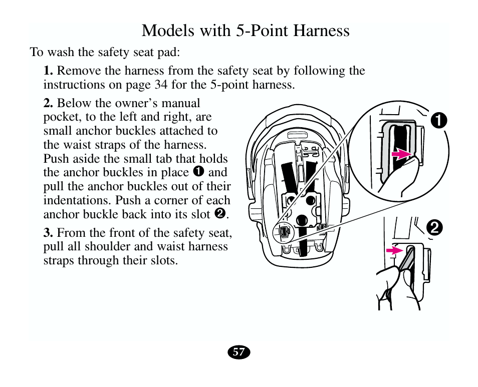 Models with 5-point harness | Graco 13785-7-00 User Manual | Page 61 / 66