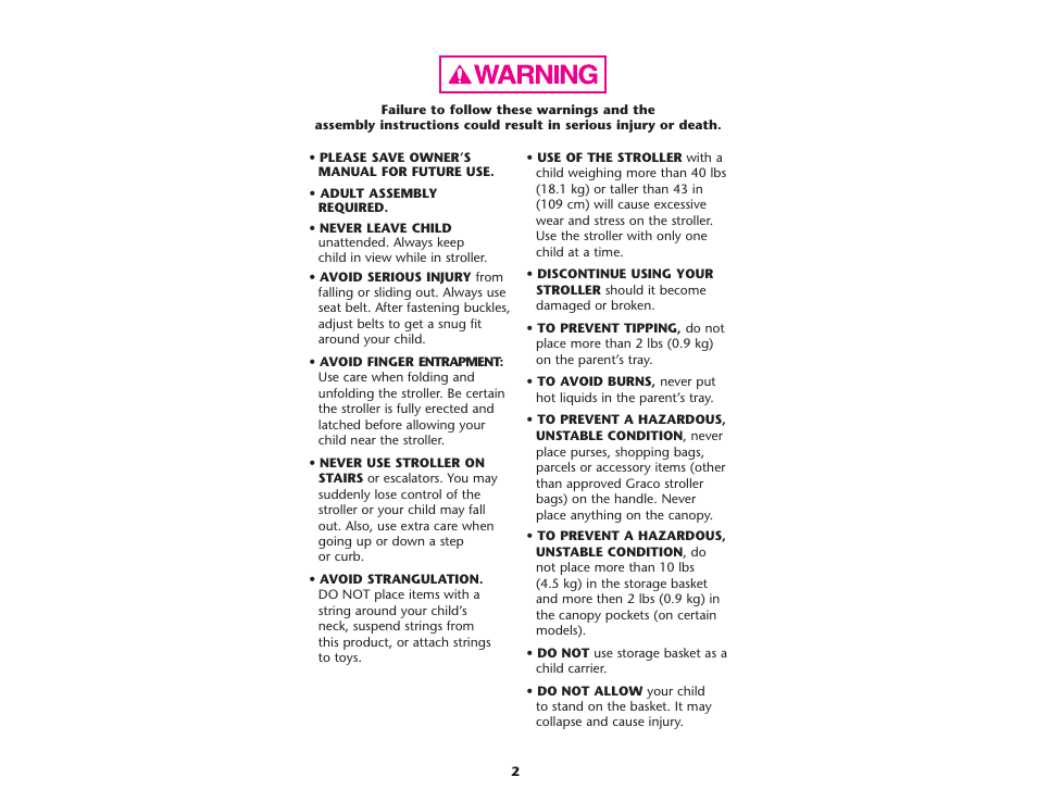 Graco PD108602A User Manual | Page 2 / 132