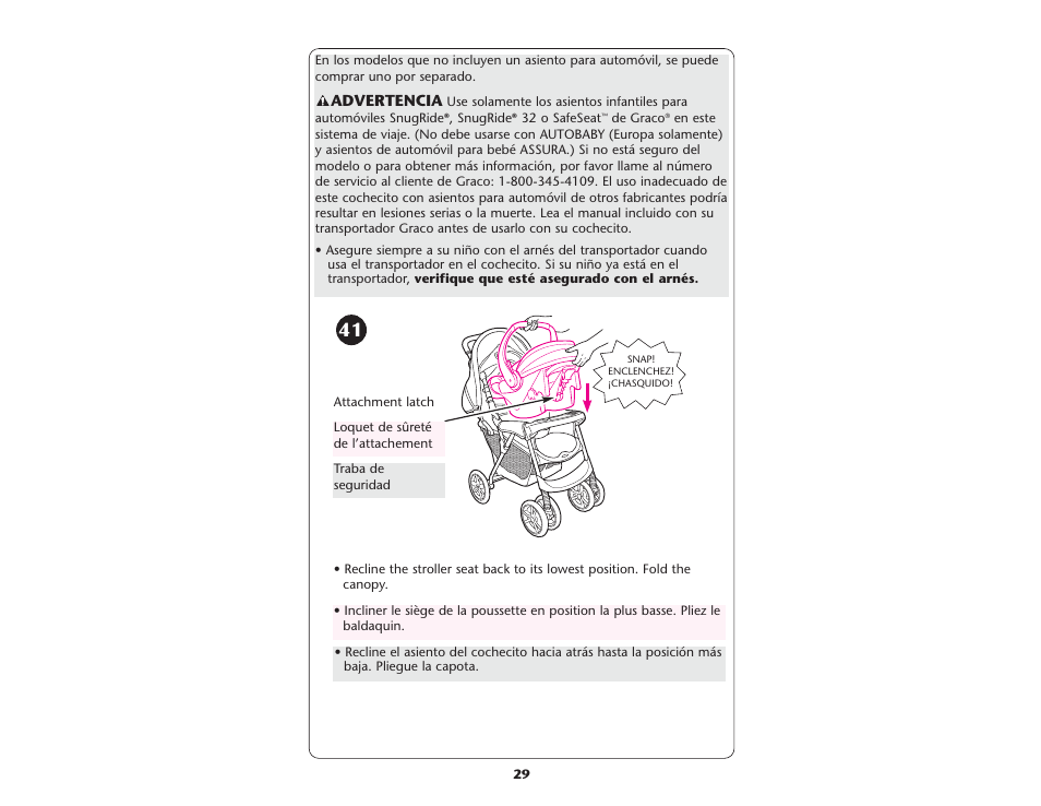 Advertencia | Graco PD108602A User Manual | Page 29 / 132