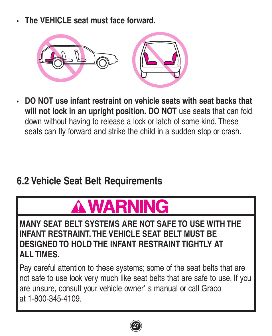 2 vehicle seat belt requirements | Graco PD108602A User Manual | Page 71 / 132