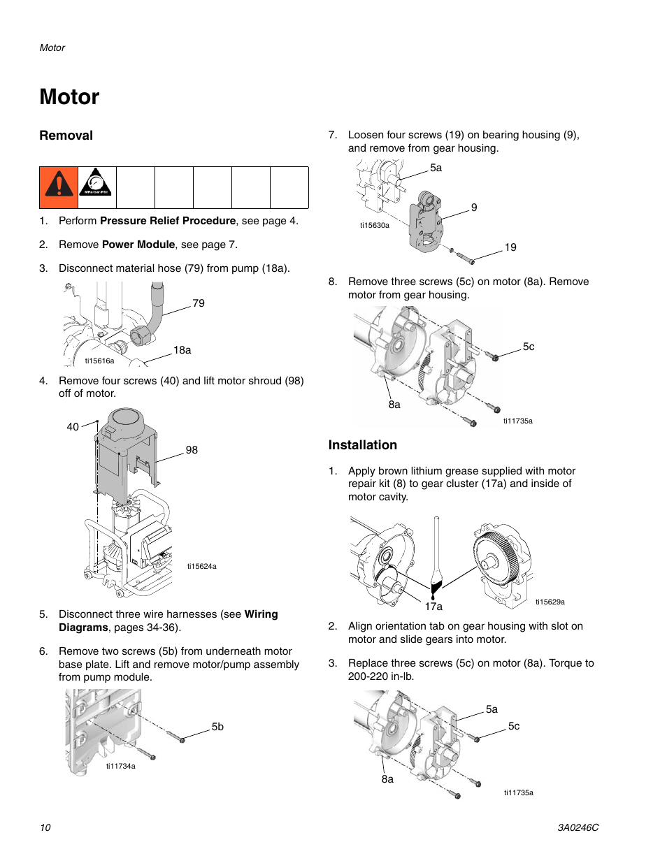 Motor | Graco 258906 User Manual | Page 10 / 40