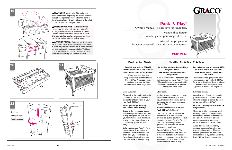 Graco 9123 User Manual | 16 pages