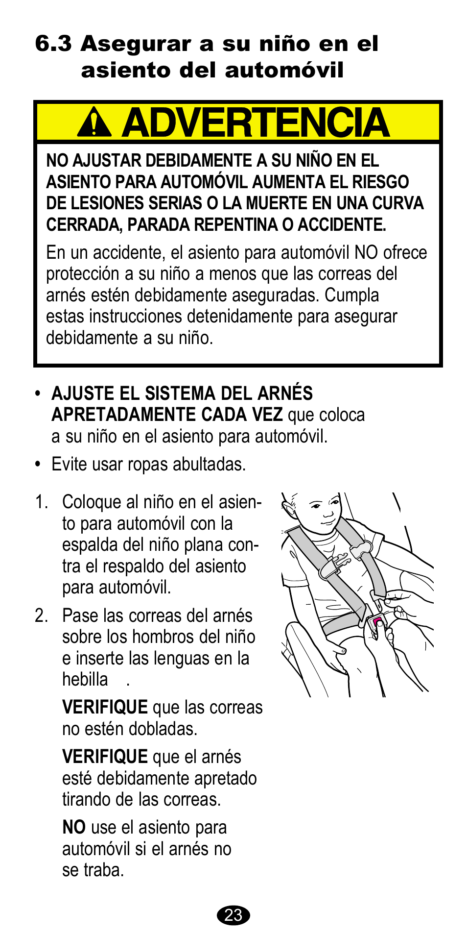 3 asegurar a su niño en el asiento del automóvil | Graco 8483 User Manual | Page 57 / 68