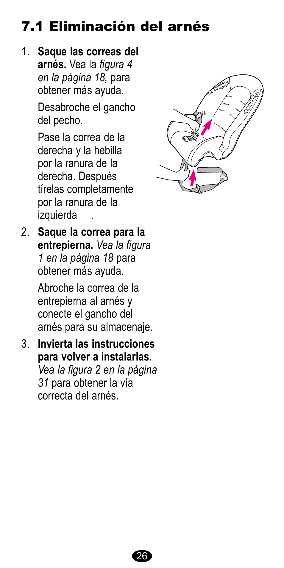 1 eliminación del arnés | Graco 8483 User Manual | Page 60 / 68