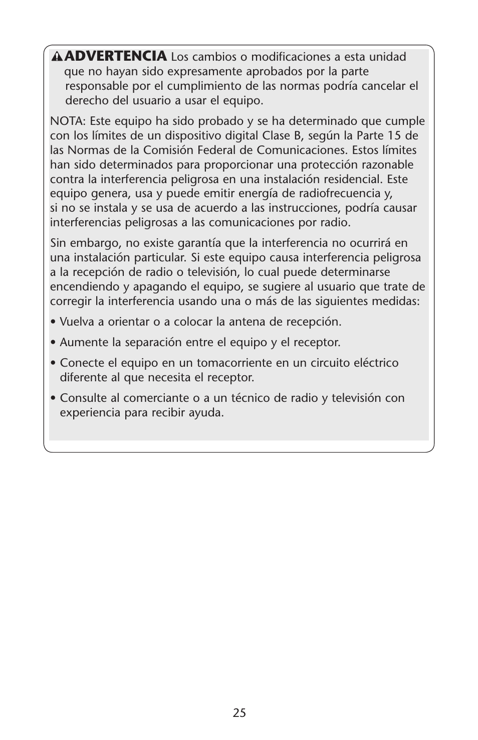 Advertencia | Graco 1C06WYN User Manual | Page 25 / 40