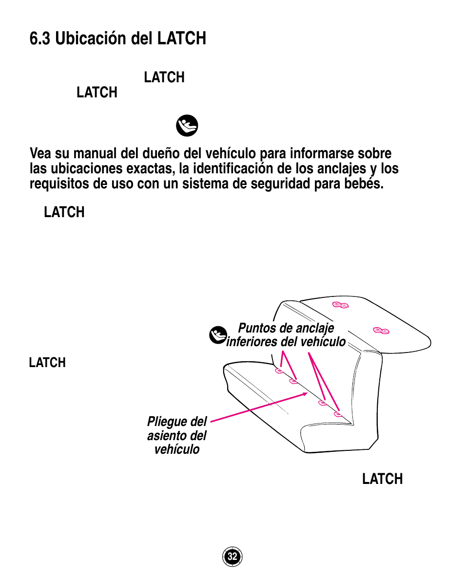 3 ubicación del latch | Graco ISPA162AB User Manual | Page 116 / 128