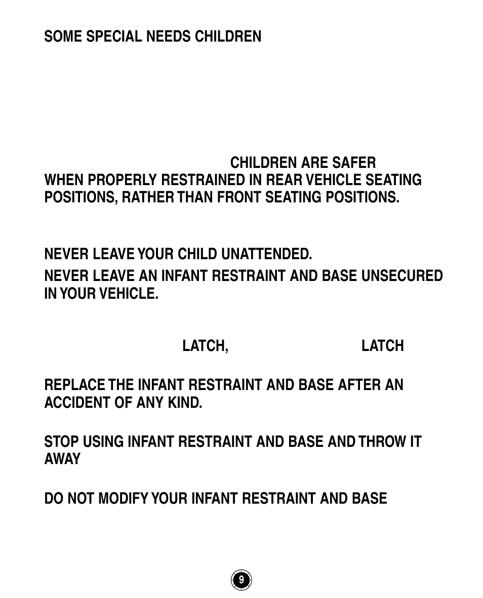 Never leave your child unattended | Graco ISPA162AB User Manual | Page 49 / 128