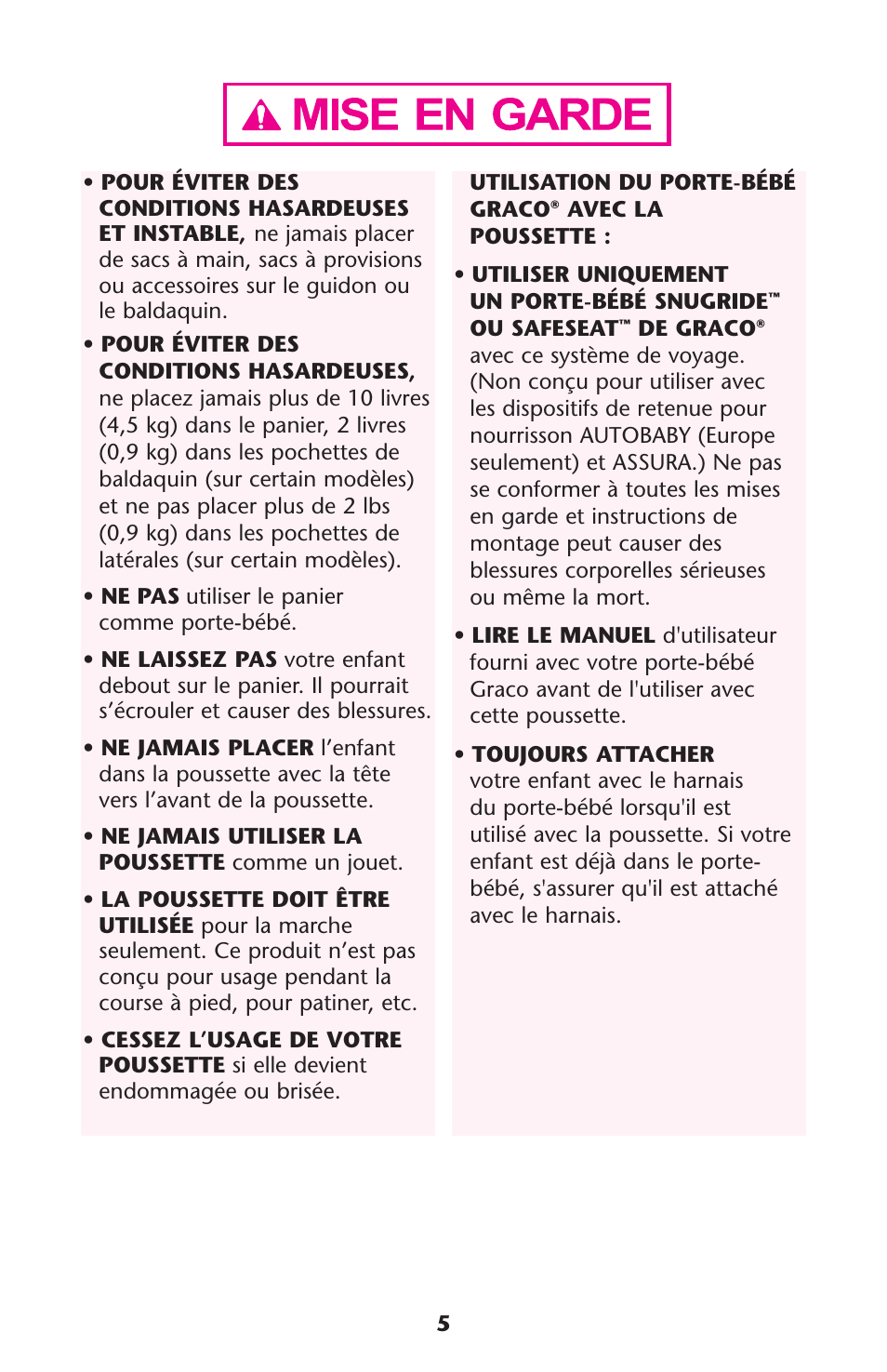 Graco ISPA162AB User Manual | Page 5 / 128
