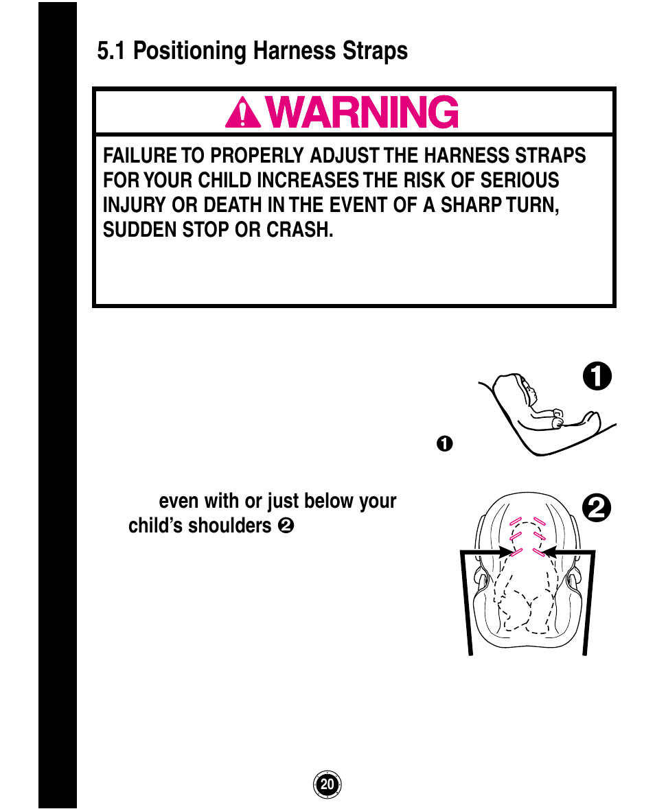 0 using infant restraint, 1 positioning harness straps | Graco ISPA162AB User Manual | Page 60 / 128