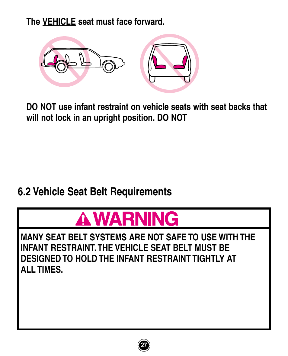2 vehicle seat belt requirements | Graco ISPA162AB User Manual | Page 67 / 128