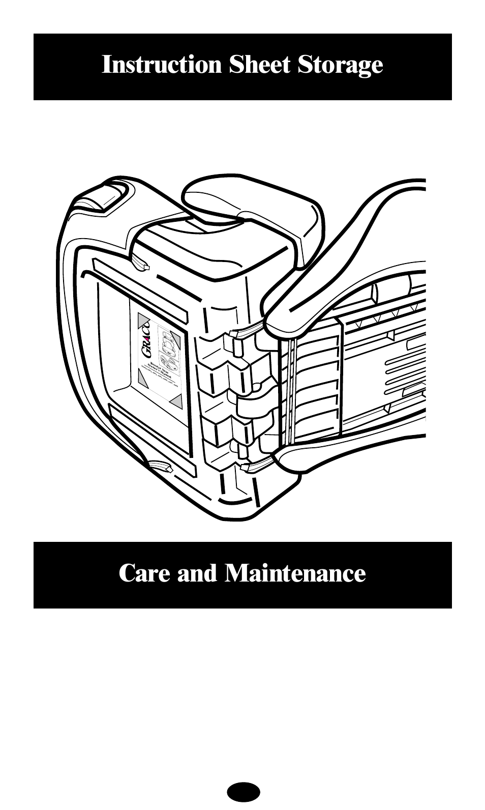 Instruction sheet storage, Care and maintenance | Graco deluxe series User Manual | Page 36 / 80