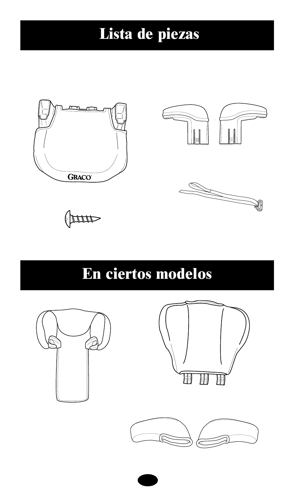 Lista de piezas, En ciertos modelos | Graco deluxe series User Manual | Page 45 / 80