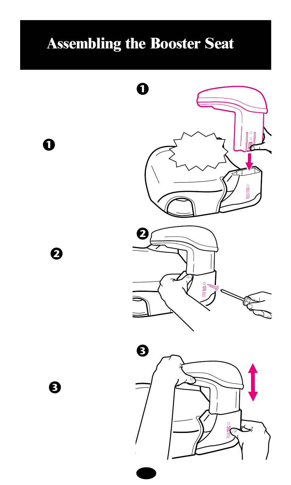 Assembling the booster seat, Step 1, Step 2 | Step 3 | Graco deluxe series User Manual | Page 9 / 80