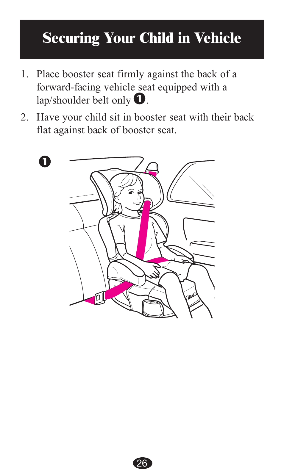 Securing your child in vehicle | Graco ISPB057BA User Manual | Page 26 / 80