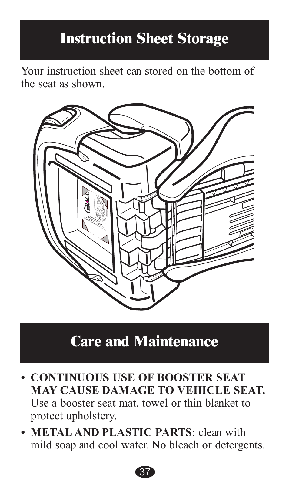 Instruction sheet storage, Care and maintenance | Graco ISPB057BA User Manual | Page 37 / 80