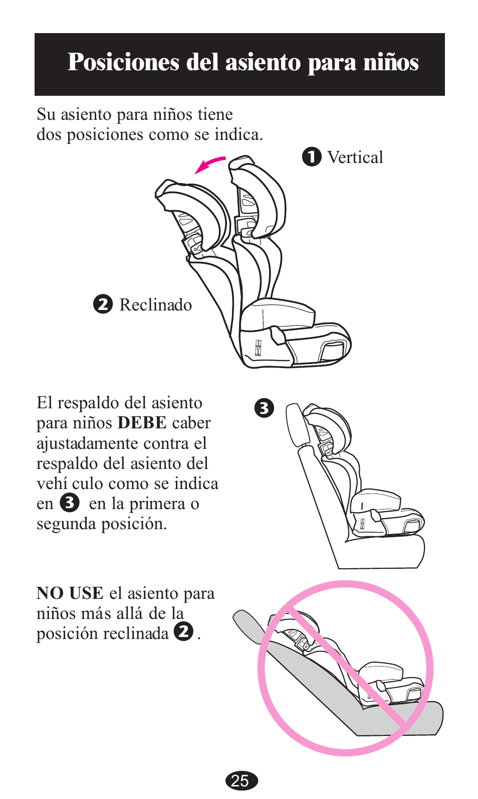 Posiciones del asiento para niños | Graco ISPB057BA User Manual | Page 65 / 80