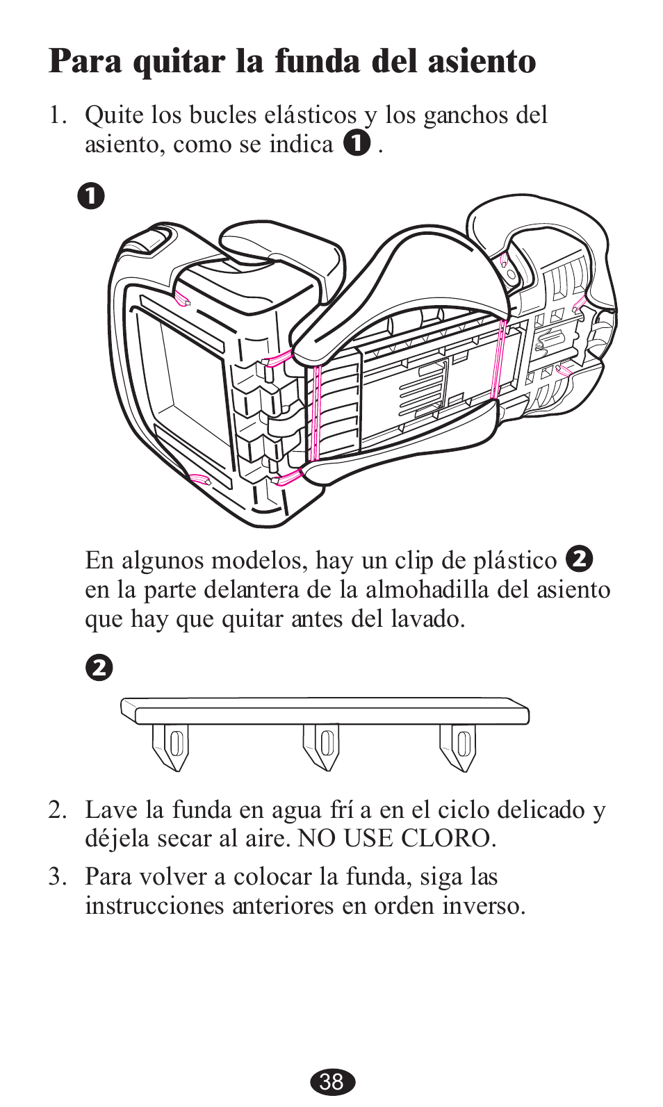 Para quitar la funda del asiento | Graco ISPB057BA User Manual | Page 78 / 80