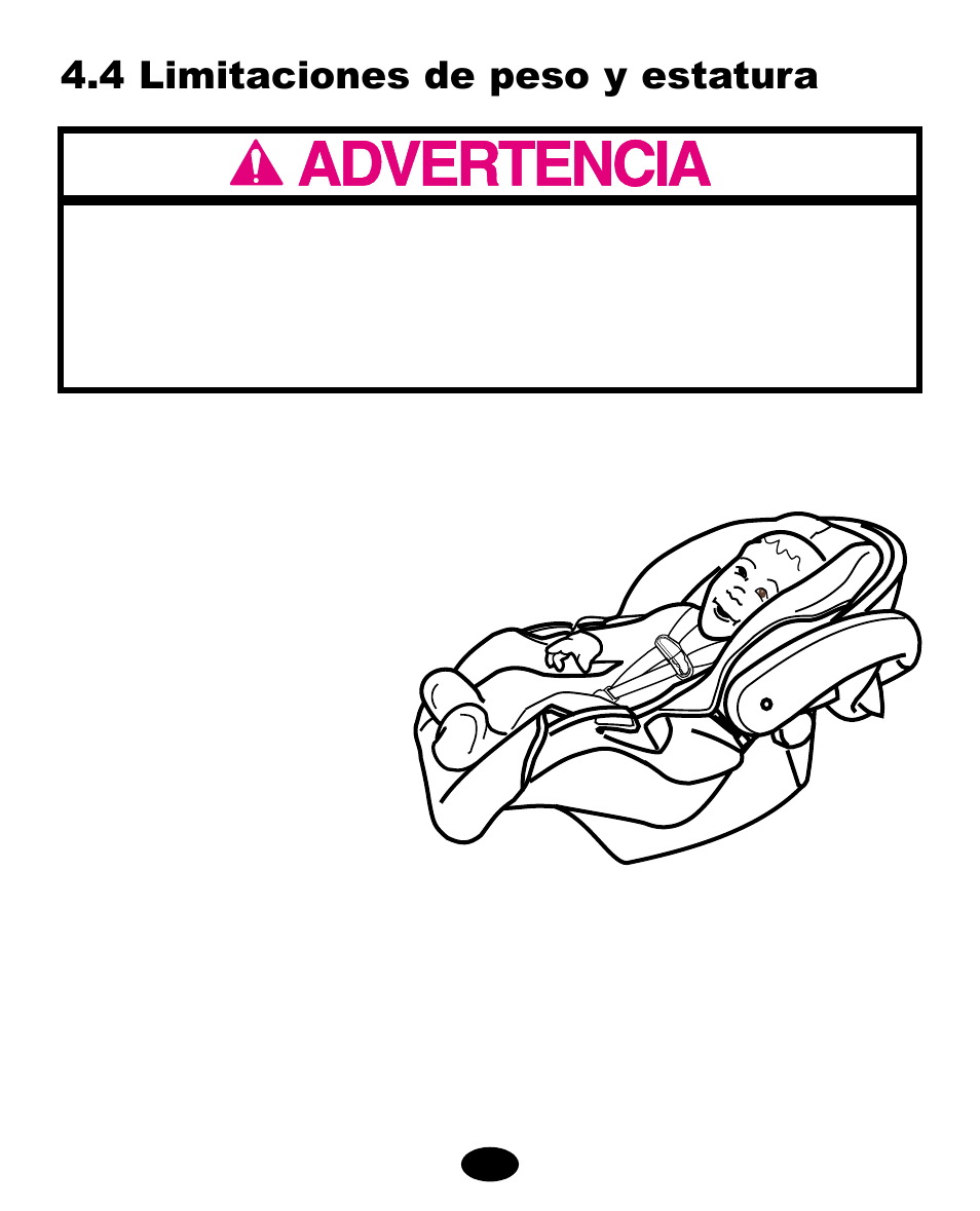 4 limitaciones de peso y estatura | Graco ISPA010AB User Manual | Page 101 / 128