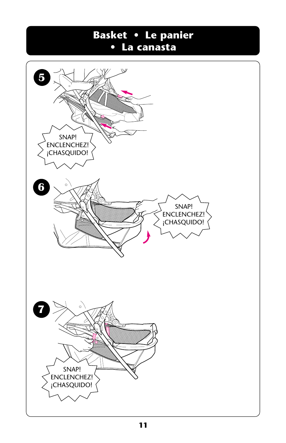 Basket • le panier • la canasta | Graco ISPA112AA User Manual | Page 11 / 40