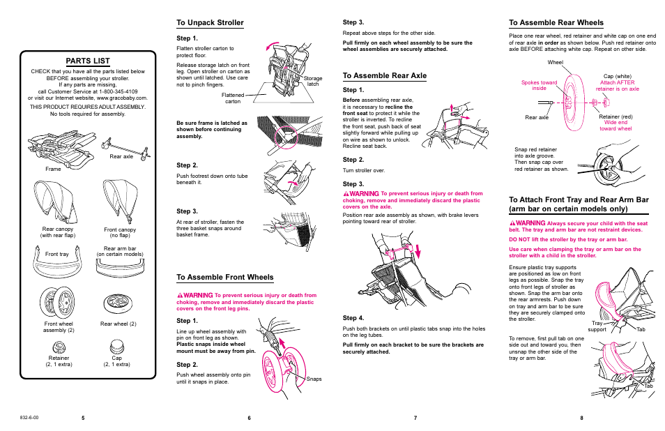 Parts list | Graco 7927 User Manual | Page 3 / 8