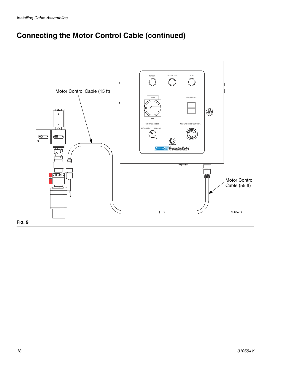 Connecting the motor control cable (continued), Connecting the motor control cable (continued) 18, See f | Graco PRECISIONSWIRL 310554V User Manual | Page 18 / 46