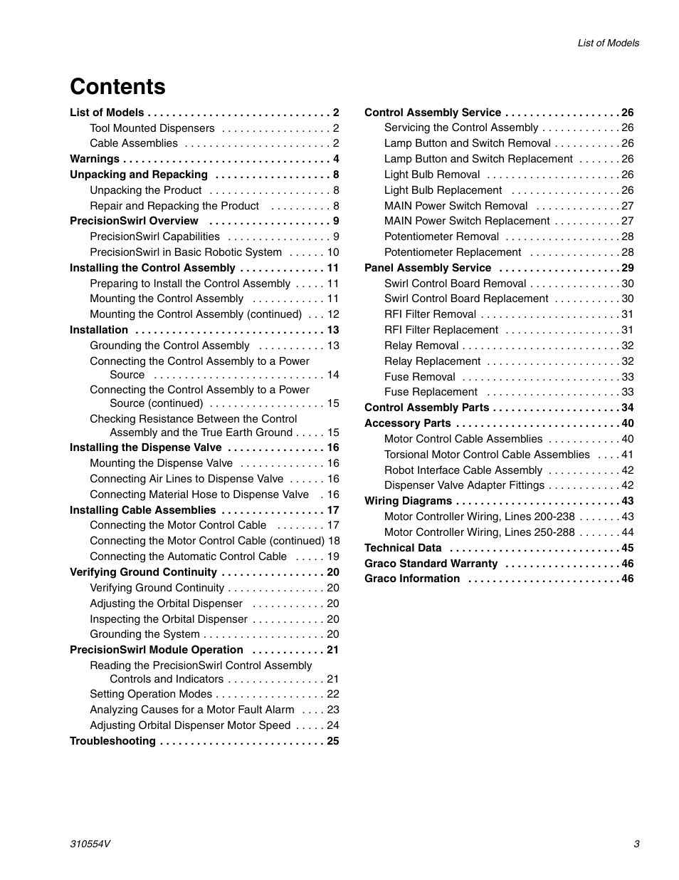 Graco PRECISIONSWIRL 310554V User Manual | Page 3 / 46